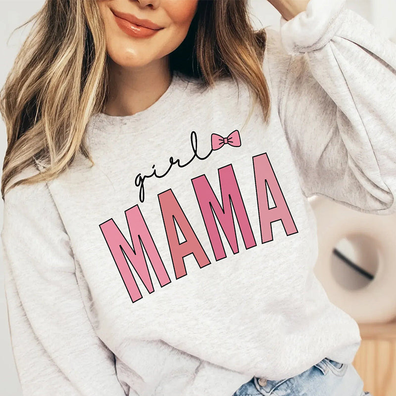 Mother's Day Girl Mama Letter Print Sweatshirt