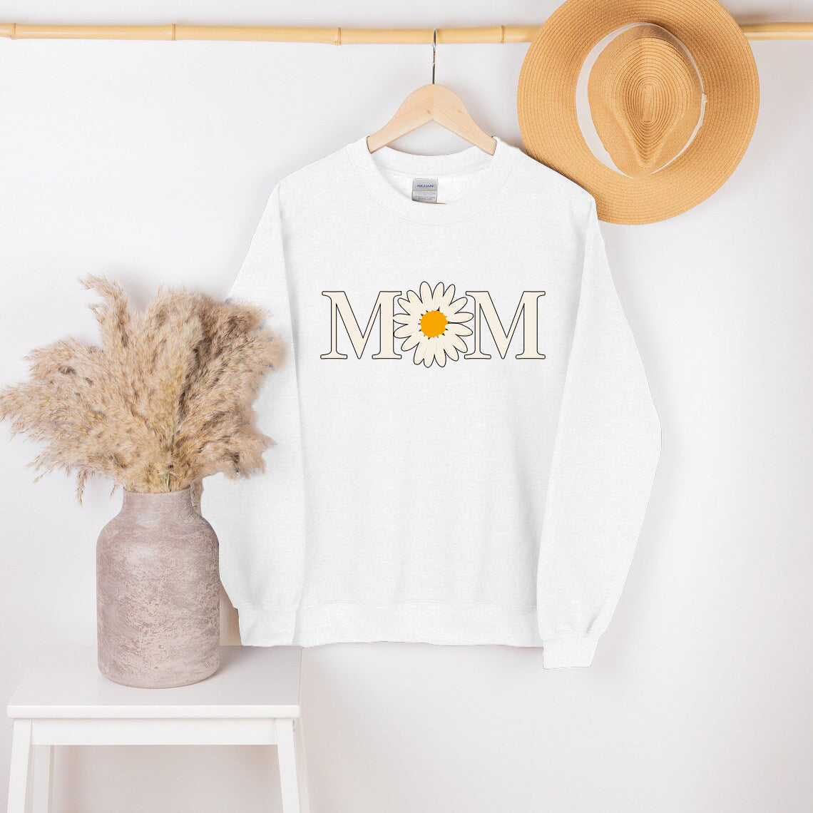 Mother's Day Daisy Mom Print Sweatshirt