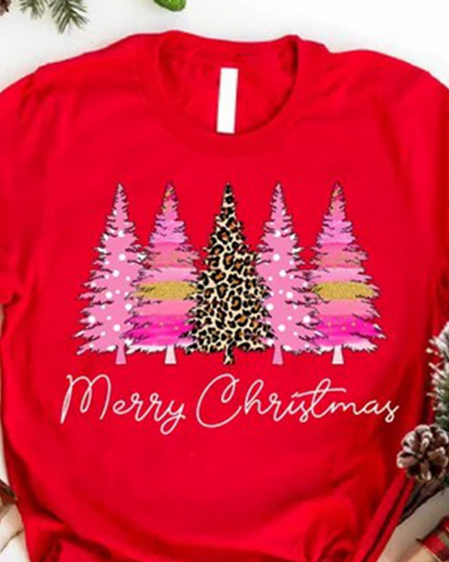 Ladies Merry Christmas Shirt Tree Shirt