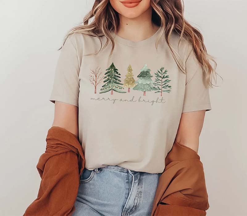 Merry and Bright Trees T-shirt