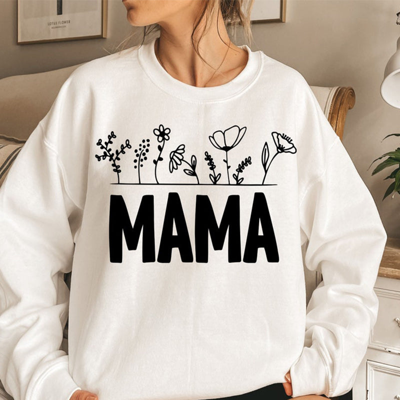Mother's Day Mama Floral Print Sweatshirt